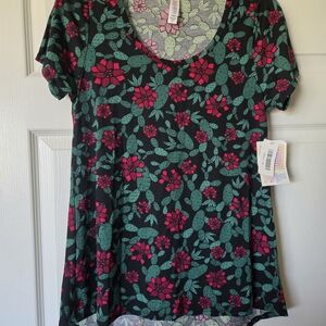 LuLaRoe Floral Top - Black, Green, Pink